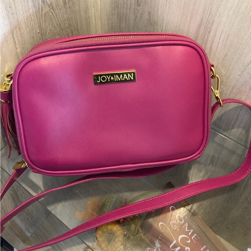 SOLD - JOY & IMAN | Barbie Pink | RFID Leather Crossbody Purse